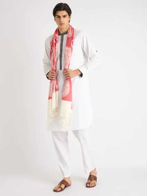 OM Printed (Red and Black) Stole for Men and Women by Rudrajap product image